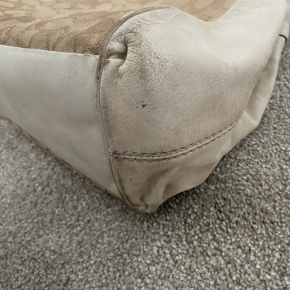 Coach F57612 Chalk White Khaki Lexy Hobo Bag Signature Jacquard Fabric & Leather - Picture 7 of 8